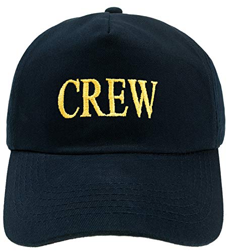 4sold Herren Kinder Kapitänsmütze Weiss Army Military Baseballmütze Security Cap Captain Ancient Mariner Captain Cabin Boy Crew Yachting Inschrift Schriftzug Gold (Crew, Erwachsene) von 4sold