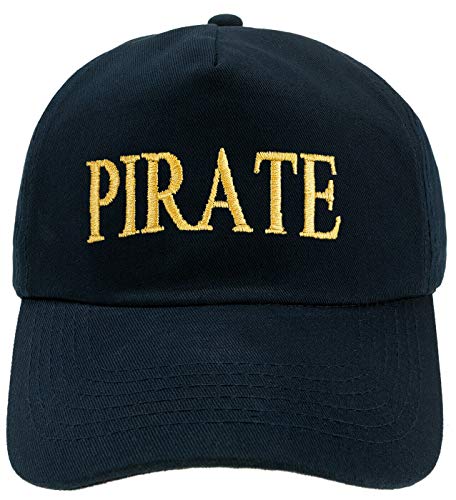 4sold Herren Kinder Kapitänsmütze Weiss Army Military Baseballmütze Security Cap Captain Ancient Mariner Captain Cabin Boy Crew Yachting Inschrift Schriftzug Gold (Pirate, Erwachsene) von 4sold