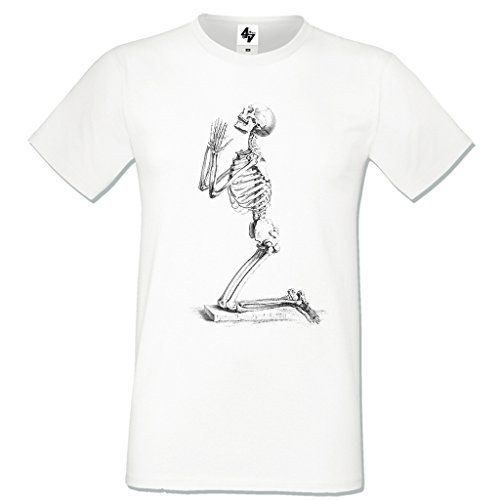 4sold Herren Oversize T-Shirt Rundhals Basic Shirt Skelett Skeleton von 4sold