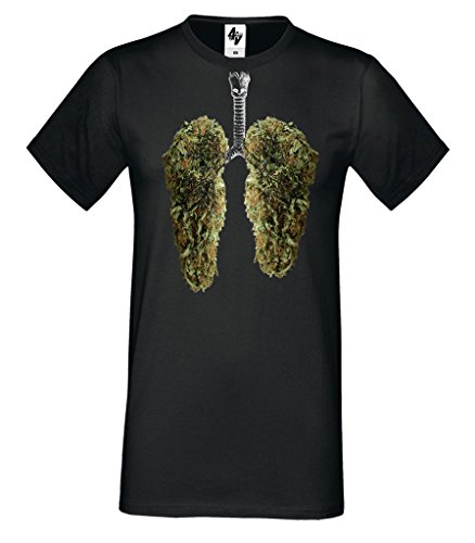 4sold Herren T-Shirt Glücklich Lunge Cannabis Leafes Ganja Weed THC Men/Ladies Rasta Kurzarm Shirt 420 von 4sold