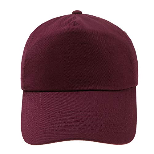 4sold Junior Original 5 Panel Cap Unisex Jungen Mädchen Mütze Baseball Cap Hut Kinder Kappe (Burgundy) von 4sold