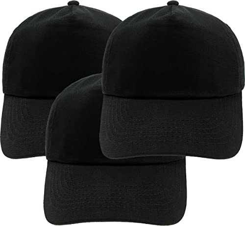 4sold Junior Original 5 Panel Cap Unisex Jungen Mädchen Mütze Baseball Cap Hut Kinder Kappe (Set 3 x Schwarz) von 4sold