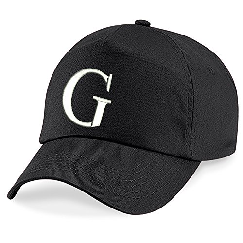 4sold Kinder Cap Unisex Jungen Mädchen Mütze schwarz Baseball Cap Hut Kinder Kappe Alphabet A-Z Cap Caps Snap Back Hat Hats Snapback Trucker Cap Headwear von 4sold