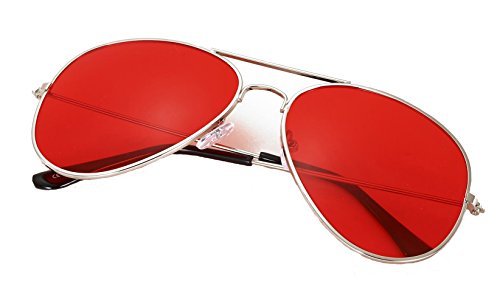 4sold Kinder mit Edelstahl Metall Gestell Sonnenbrille (Rot Transparent) von 4sold