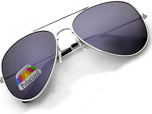 4sold Klassische Unisex Polarisierte Sonnenbrille in vielen Farbkombinationen (Silber Schwarz) von 4sold