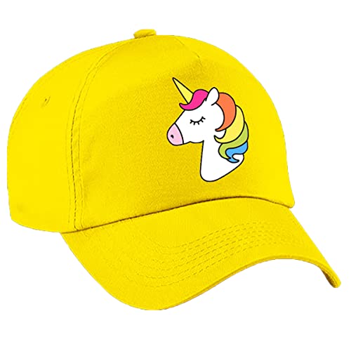 4sold Mädchen Einhorn Baseball Cap Regenbogen Kinder Sommerhut Schule Kinder Kappen Sport Mädchen Verstellbar Baseball, gelb, Einheitsgröße von 4sold