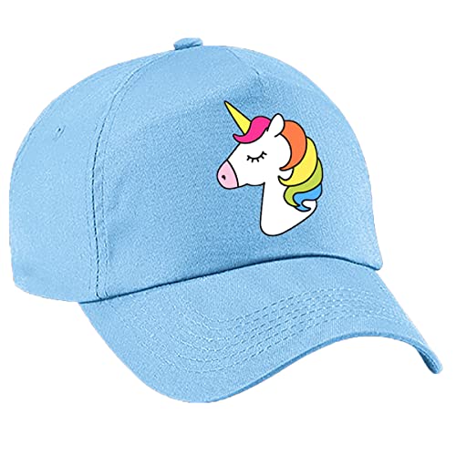 4sold Mädchen Einhorn Baseball Cap Regenbogen Kinder Sommerhut Schule Kinder Kappen Sport Mädchen Verstellbar Baseball, himmelblau, Einheitsgröße von 4sold