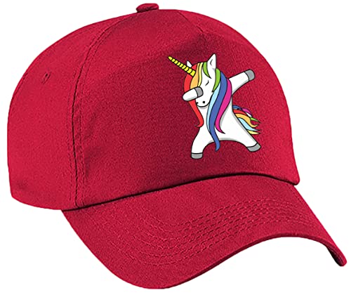 4sold Baseballkappe für Mädchen, bunt, Einhorn-Baseballkappe, Kinder, Trucker, Jugendliche, niedlich, Sport, Regenbogen, Kinder, Sommerhut, Schule, Mädchen, verstellbar, Snapback, Urlaub, rot, von 4sold