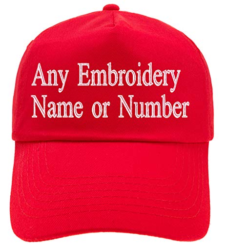 4sold Personalized 5 Panel Cap Unisex Boys Girls Cap Baseball Cap Hat Children Cap Junior Original (Bright Red) von 4sold