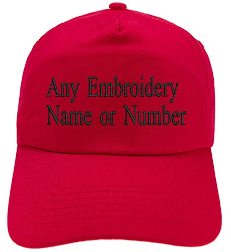 4sold Personalized 5 Panel Cap Unisex Boys Girls Cap Baseball Cap Hat Children Cap Junior Original (Red) von 4sold