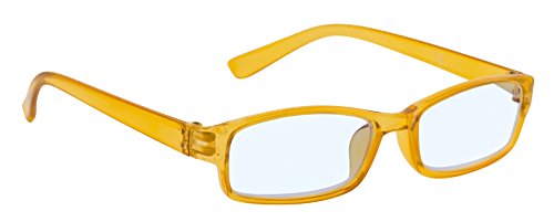 4sold Slim Damen Herren Lesebrille +0.50 +0.75 +1.0 +1.5 +2.0 +2.5 Blaufilterbrille Blaues Licht und UV Schutzbrille Bildschirmbrille fortgeschrittene Gamer Gamingbrille Computerbrille (Orange, 0.00) von 4sold