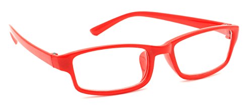 4sold Slim Damen Herren Lesebrille +0.50 +0.75 +1.0 +1.5 +2.0 +2.5 Blaufilterbrille Blaues Licht und UV Schutzbrille Bildschirmbrille fortgeschrittene Gamer Gamingbrille Computerbrille (Red, 2.00) von 4sold