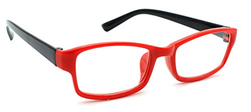 4sold Slim Damen Herren Lesebrille Blaufilterbrille Blaues Licht und UV Schutzbrille Bildschirmbrille fortgeschrittene Gamer Gamingbrille Computerbrille (Red Black, 0.50) von 4sold