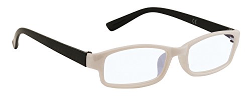 4sold Slim Damen Herren Lesebrille Blaufilterbrille Blaues Licht und UV Schutzbrille Bildschirmbrille fortgeschrittene Gamer Gamingbrille Computerbrille (White Black, 1.50) von 4sold