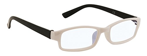 4sold Slim Damen Herren Lesebrille Blaufilterbrille Blaues Licht und UV Schutzbrille Bildschirmbrille fortgeschrittene Gamer Gamingbrille Computerbrille (White Black, 2.50) von 4sold