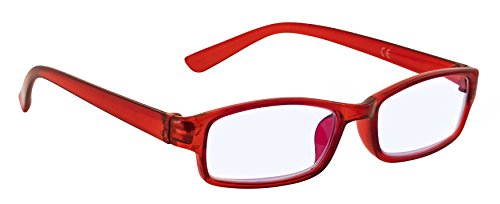 4sold Slim Damen Herren Lesebrille Blaufilterbrille Blaues Licht und UV Schutzbrille Bildschirmbrille fortgeschrittene Gamer Gamingbrille Computerbrille Black (Red, 0.00) von 4sold