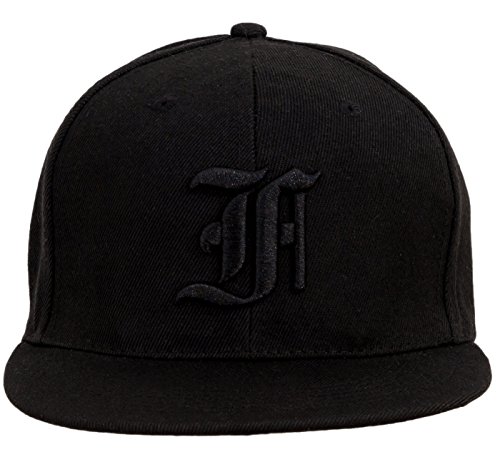 4sold Snapback-Hut, mit erhabener schwarzer 3D-Stickerei Letter, Baseball-Cap, Hip-Hop Cap, Hut, Kopfbedeckung Gr. Einheitsgröße, F von 4sold