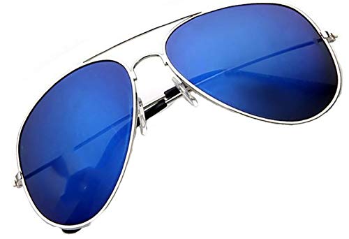 4sold Sonnenbrille in vielen Farbkombinationen Klassische Brille Unisex Sonnenbrille (Silberblau) von 4sold