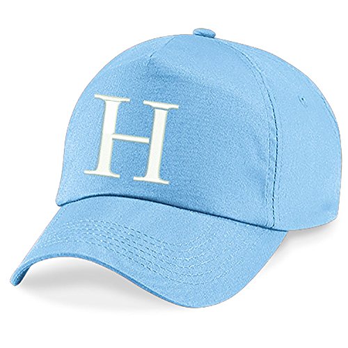 4sold Unisex Bindemütze Babymütze Jungen Mädchen Mütze Baseball Cap Blau Hut Kinder Kappe Alphabet A-Z (H) von 4sold