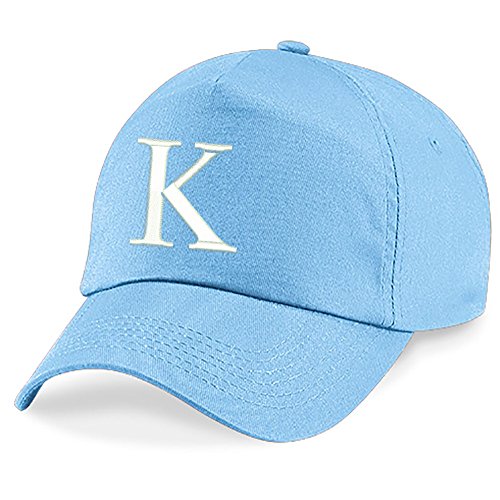 4sold Unisex Bindemütze Babymütze Jungen Mädchen Mütze Baseball Cap Blau Hut Kinder Kappe Alphabet A-Z (K) von 4sold