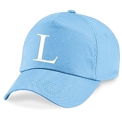 4sold Unisex Bindemütze Babymütze Jungen Mädchen Mütze Baseball Cap Blau Hut Kinder Kappe Alphabet A-Z (L) von 4sold