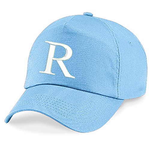 4sold Unisex Bindemütze Babymütze Jungen Mädchen Mütze Baseball Cap Blau Hut Kinder Kappe Alphabet A-Z (R) von 4sold