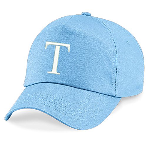 4sold Unisex Bindemütze Babymütze Jungen Mädchen Mütze Baseball Cap Blau Hut Kinder Kappe Alphabet A-Z (T) von 4sold