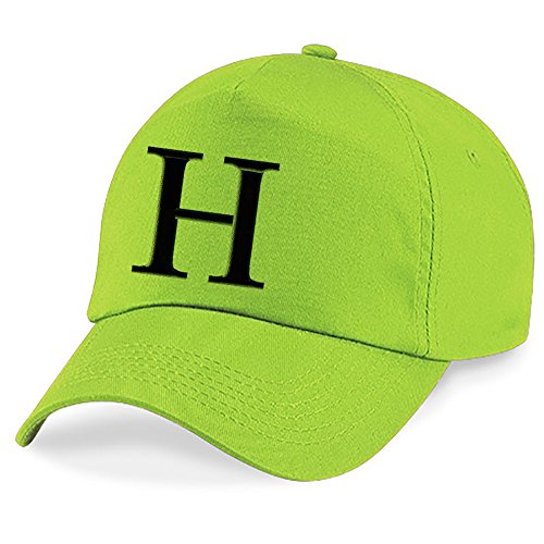 4sold Unisex Bindemütze Babymütze Jungen Mädchen Mütze Baseball Cap Limette Hut Kinder Kappe Alphabet A-Z (H) von 4sold