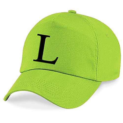 4sold Unisex Bindemütze Babymütze Jungen Mädchen Mütze Baseball Cap Limette Hut Kinder Kappe Alphabet A-Z (L) von 4sold