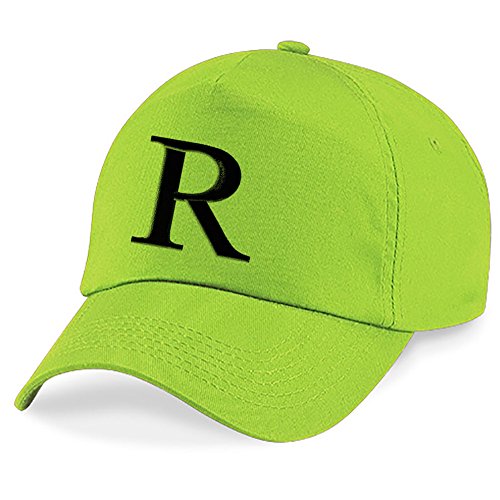 4sold Unisex Bindemütze Babymütze Jungen Mädchen Mütze Baseball Cap Limette Hut Kinder Kappe Alphabet A-Z (R) von 4sold