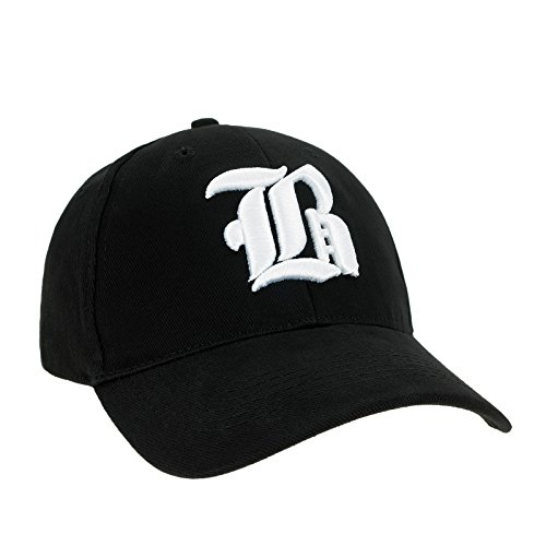 4sold Unisex Damen Herren Baseball Cap Caps Gothic Letter B Hüte Mützen Snap Back Hat Hats (B Black White) von 4sold