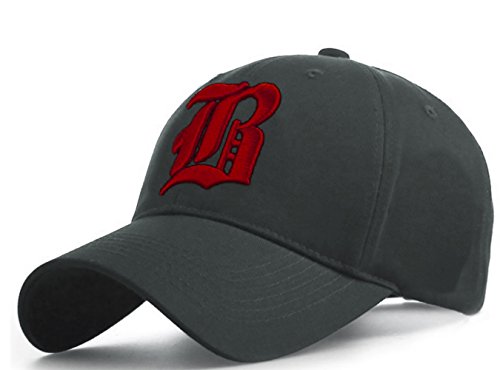 4sold Unisex Damen Herren Baseball Cap Caps Gothic Letter B Hüte Mützen Snap Back Hat Hats Fanny (B Gray red) von 4sold