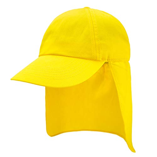 4sold Unisex Schirmmütze m. Nackenschutz Babymütze Kleinkindmütze Mädchen Kinder Kappe Cap UV Kids (Yellow) von 4sold