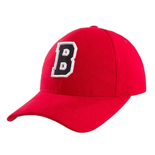 Baseballkappe 3D-Stickerei Lässige Baumwolle Alphabet A-Z Red Caps Schwarz Brief Snap Back Hut Hüte Unisex Jungen Mädchen Cap Baseball ROT Hut Kinder - B von 4sold