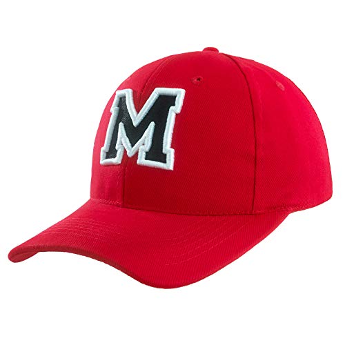 Baseballkappe 3D-Stickerei Lässige Baumwolle Alphabet A-Z Red Caps Schwarz Brief Snap Back Hut Hüte Unisex Jungen Mädchen Cap Baseball ROT Hut Kinder - M von 4sold