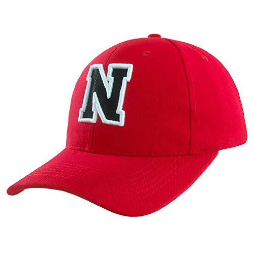 Baseballkappe 3D-Stickerei Lässige Baumwolle Alphabet A-Z Red Caps Schwarz Brief Snap Back Hut Hüte Unisex Jungen Mädchen Cap Baseball ROT Hut Kinder - N von 4sold