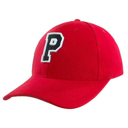 Baseballkappe 3D-Stickerei Lässige Baumwolle Alphabet A-Z Red Caps Schwarz Brief Snap Back Hut Hüte Unisex Jungen Mädchen Cap Baseball ROT Hut Kinder - P von 4sold