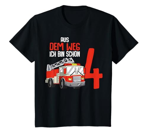 4. Geburtstag Feuerwehr 4 Jahre Kinder Junge T-Shirt von 4ter Kindergeburtstag Feuerwehr Geburtstagsshirts
