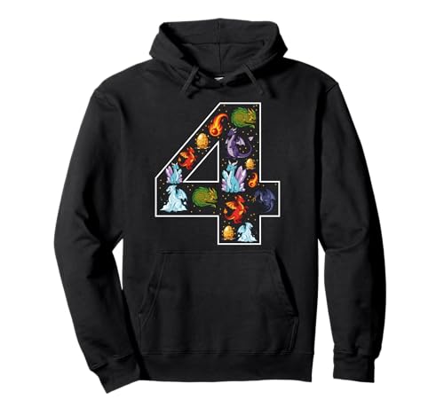 4. Geburtstag 4 Jahre alt Drache Jungen Mädchen Fantasie Pullover Hoodie von 4th Birthday 4 Year Old Dragon Boys Girls