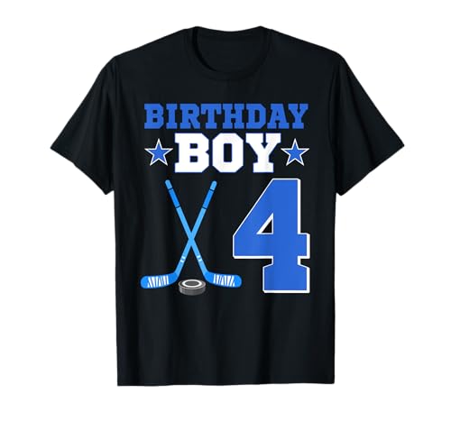 Eishockey zum 4. Geburtstag, Jungen, 4. Geburtstag T-Shirt von 4th Birthday Hockey Themed Gift Tee