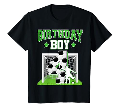 Kinder Fußball 4. Geburtstag Junge 4 Jahre alt Baller Spieler Party T-Shirt Kinder Fußball 4. Geburtstag Junge 4 Jahre alt Baller Spieler Party T-Shirt von 4th Birthday Soccer Gift