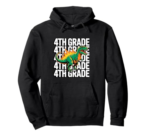 4th Grade Dinosaur T Rex Back to School for Kids Boys Girls Pullover Hoodie von 4th Grade Dino T Rex Tees