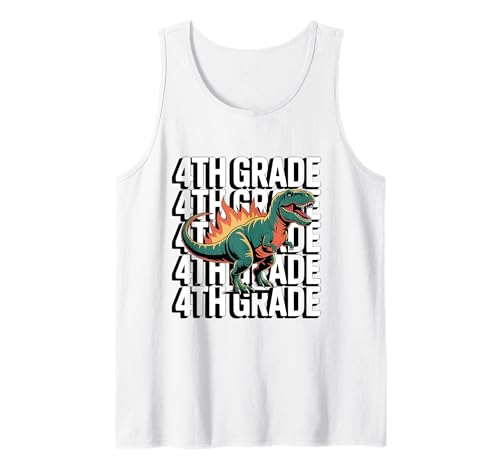 4th Grade Dinosaur T Rex Back to School for Kids Boys Girls Tank Top von 4th Grade Dino T Rex Tees