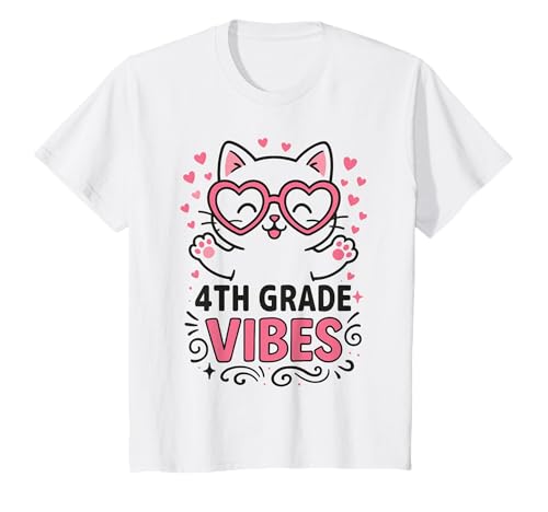 4th Grade Vibes Niedliche Katze Bleistift Sterne für Mädchen T-Shirt 4th Grade Vibes Niedliche Katze Bleistift Sterne für Mädchen T-Shirt von 4th Grade Vibes Back to School Squad