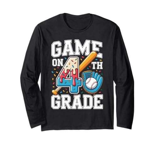 4. Klasse Ice Cream Baseball Drip Game On Kinder Jungen Kleinkind Langarmshirt 4. Klasse Ice Cream Baseball Drip Game On Kinder Jungen Kleinkind Langarmshirt von 4th Grader Back To School Baseball Ice Cream Drip