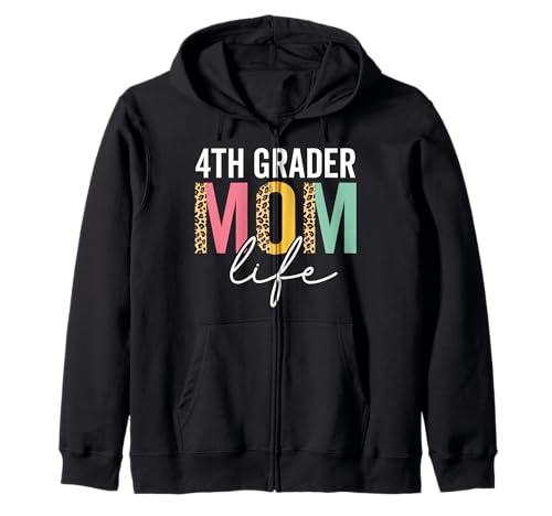 Viertklässler Mama Life Cheetah Lustiger Leopard Viertklässler-Mama Kapuzenjacke von 4th Grader Mom Life Tee for women