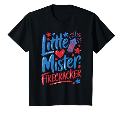 Kinder Little Mister Firecracker 4th Juli Kid Toddler American Boy T-Shirt Kinder Little Mister Firecracker 4th Juli Kid Toddler American Boy T-Shirt von 4th Of July Shirts For Boys Fourth Gift Inspyrmyn