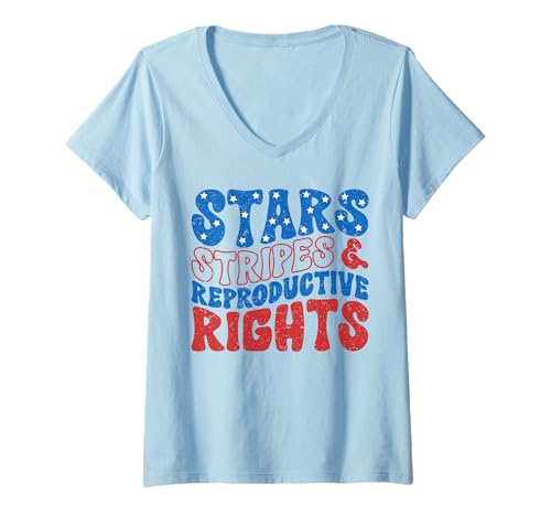 Damen Stars Stripes and Reproductive Rights 4. Juli Damen T-Shirt mit V-Ausschnitt Damen Stars Stripes and Reproductive Rights 4. Juli Damen T-Shirt mit V-Ausschnitt von 4th Of July Women's Rights Apparel