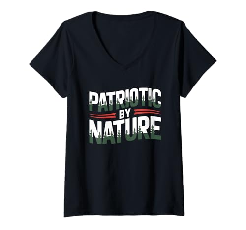 Damen Patriotic by Nature 4. Juli Camping T-Shirt mit V-Ausschnitt Damen Patriotic by Nature 4. Juli Camping T-Shirt mit V-Ausschnitt von 4th of July Camping Independence Day Camping