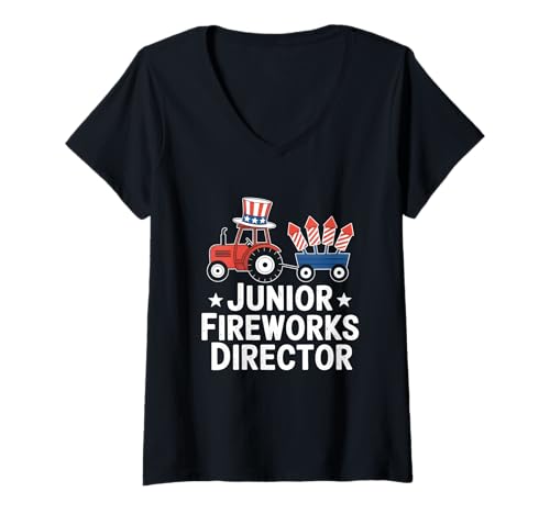 Damen Junior Fireworks Director 4. Juli T-Shirt mit V-Ausschnitt Damen Junior Fireworks Director 4. Juli T-Shirt mit V-Ausschnitt von 4th of July Independence Day
